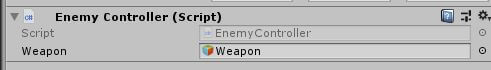 A weapon object assigned to an Enemy's Weapon field